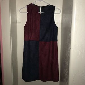 Two-Colored Velvety Dress